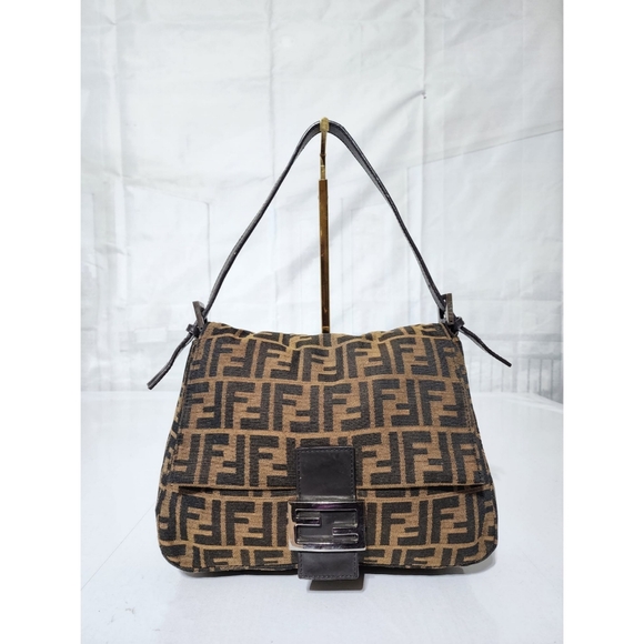 FENDI Vintage Zucca Mamma Baguette Shoulder Bag Brown - Picture 1 of 16